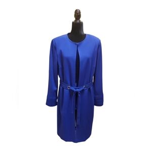 Saint John Long, Royal Blue, Longsleeved Jacket / Sweater With Belt, Size 16